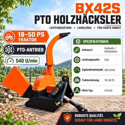 Zapfwellen holzhäcksler bx42s - zapfwellen-holzhäcksler,